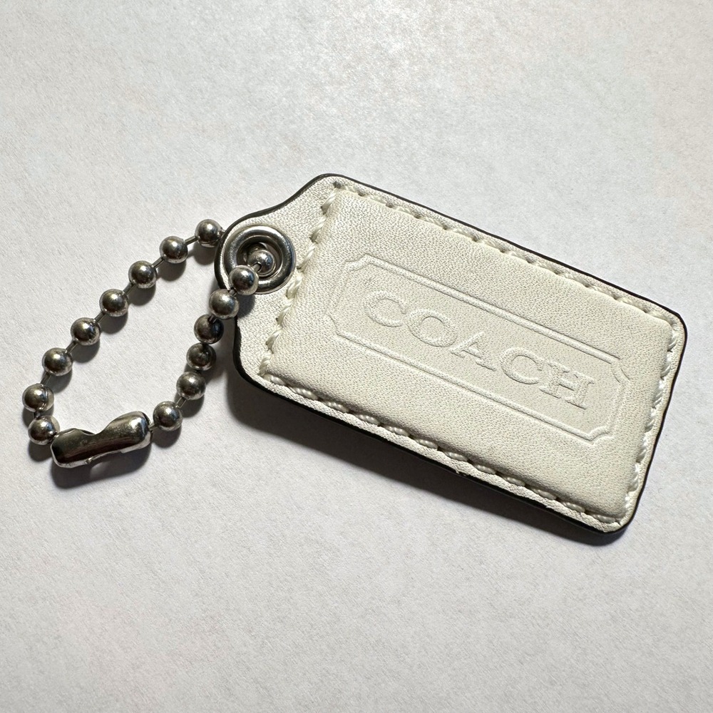 Coach 2.5" Leather Hangtag White‎